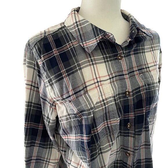 Carhartt Womens Plaid Button-Up Shirt L 100% Cotton Long Sleeve Casual - Picture 2 of 8